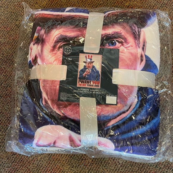 Bill Belichick Do Your Job super Soft Sherpa Throw Blanket Discontinued NWT - Picture 2 of 2